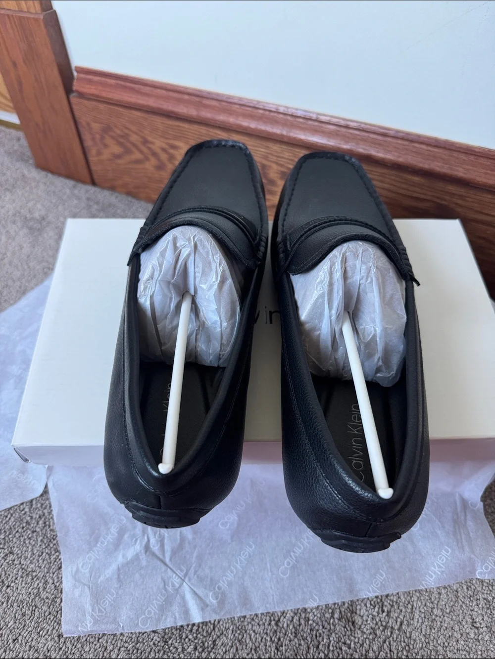 Calvin Klein Oliver Driving Loafers Black Slip On Moccasin Shoes SIZE 11.5